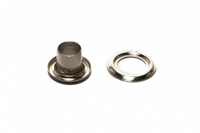 Люверсы металлические "ОмТекс", блочка/кольцо, (3 мм) - цв.никель - купить в Перми. Цена: 0.18 руб.