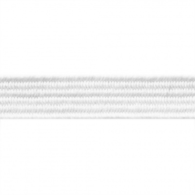 Резиновые нити с текстильным покрытием, шир. 6 мм ( упак.55 м/уп), цв.-белый - купить в Перми. Цена: 210.75 руб.