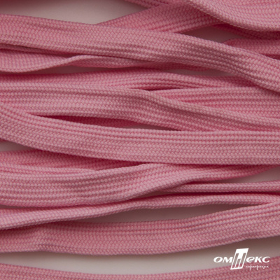 Шнур плетеный (плоский) d-12 мм, (уп.90+/-1м), 100% полиэстер, цв.256 - розовый - купить в Перми. Цена: 8.62 руб.
