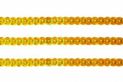 Пайетки "ОмТекс" на нитях, CREAM, 6 мм С / упак.73+/-1м, цв. 92 - золото - купить в Перми. Цена: 484.77 руб.