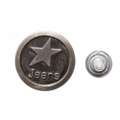 Пуговица джинсовая металлическая, 15 мм, в ассортименте - купить в Перми. Цена: 1.62 руб.
