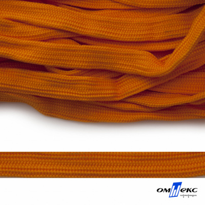 Шнур плетеный (плоский) d-12 мм, (уп.90+/-1м), 100% полиэстер, цв.267 - оранжевый - купить в Перми. Цена: 8.62 руб.