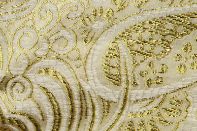 Ткань костюмная жаккард №5, 140 гр/м2, шир.150см, цвет золото - купить в Перми. Цена 383.29 руб.