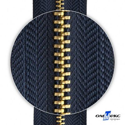 Молнии джинсовые металл т-4, 18 см латунь (YG), цв.- джинсовый синий (560) - купить в Перми. Цена: 21.57 руб.