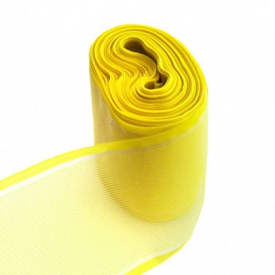 Лента капроновая, шир. 80 мм/уп. 25 м, цвет жёлтый - купить в Перми. Цена: 19.77 руб.