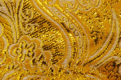 Ткань костюмная жаккард №12, 140 гр/м2, шир.150см, цвет жёлтый - купить в Перми. Цена 383.29 руб.