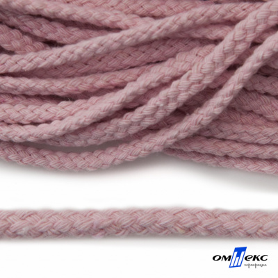 Шнур плетеный d-6 мм круглый, 70% хлопок 30% полиэстер, уп.90+/-1 м, цв.1087-розовый - купить в Перми. Цена: 588 руб.