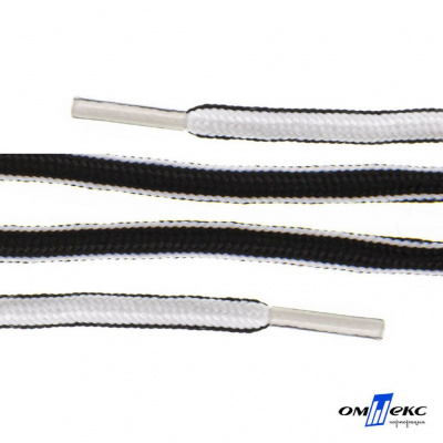 Шнурки #4-27, круглые 130 см, двухцветные (черно/белый) - купить в Перми. Цена: 47.04 руб.