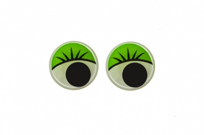 Глазки для игрушек, круглые, с бегающими зрачками, 10 мм/упак.50+/-2 шт, цв. -зеленый - купить в Перми. Цена: 71.92 руб.