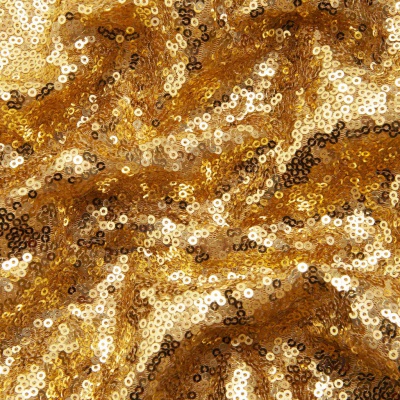 Сетка с пайетками №3, 188 гр/м2, шир.140см, цвет золотой - купить в Перми. Цена 458.76 руб.