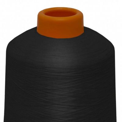Нитки текстурированные некручёные, намот. 15 000 м, цвет чёрный - купить в Перми. Цена: 204.10 руб.