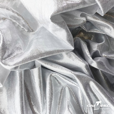 Трикотажное полотно голограмма, шир.140 см, #602 -белый/серебро - купить в Перми. Цена 385.88 руб.