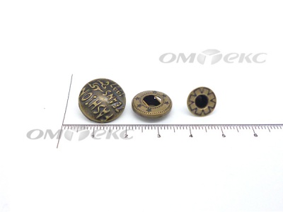 Кнопки металл 15 мм альфа антик с рис.№3  - купить в Перми. Цена: 2.90 руб.