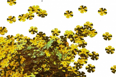 Пайетки "ОмТекс" россыпью,DOUBLE SIDED GOLD,цветок 14 мм/упак.50 гр, цв. 0460-золото - купить в Перми. Цена: 80.12 руб.