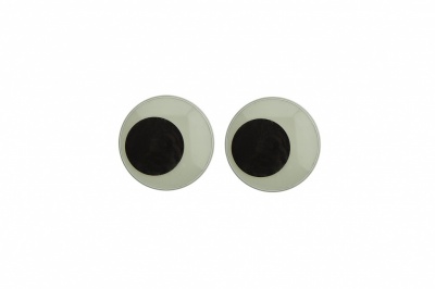 Глазки для игрушек, круглые, с бегающими зрачками, 10 мм/упак.50+/-2 шт, цв. -черно-белые - купить в Перми. Цена: 35.20 руб.
