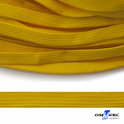 Шнур плетеный (плоский) d-12 мм, (уп.90+/-1м), 100% полиэстер, цв.269 - жёлтый - купить в Перми. Цена: 8.62 руб.