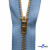 Молнии джинсовые металл т-5, 18 см латунь (YG), цв.-деним (231) - купить в Перми. Цена: 22.80 руб.