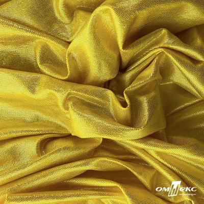 Трикотажное полотно голограмма, шир.140 см, #602 -жёлтый/жёлтый - купить в Перми. Цена 385.88 руб.