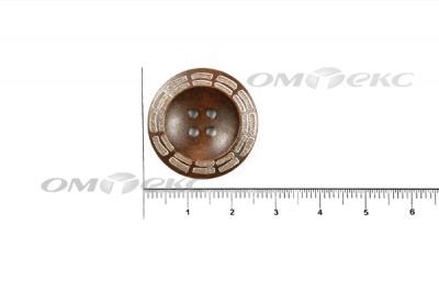 Пуговица деревянная круглая №53 (25мм) - купить в Перми. Цена: 3.68 руб.