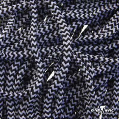 Шнурки #107-16, круглые 130 см, двухцветные цв.серый/чёрный - купить в Перми. Цена: 31.89 руб.