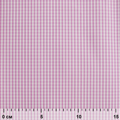 Ткань сорочечная Клетка Виши, 115 г/м2, 58% пэ,42% хл, шир.150 см, цв.1-розовый, (арт.111) - купить в Перми. Цена 306.69 руб.
