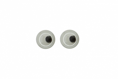 Глазки для игрушек, круглые, с бегающими зрачками, 6 мм/упак.100+/-5 шт, цв. -черно-белые - купить в Перми. Цена: 30.13 руб.