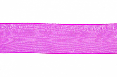 Лента органза 1015, шир. 10 мм/уп. 22,8+/-0,5 м, цвет ярк.розовый - купить в Перми. Цена: 38.39 руб.