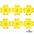 Кружево гипюр "Ромашка" 0575-1169, шир. 25 мм/уп.13,7 м, цвет 8208-жёлтый - купить в Перми. Цена: 289.76 руб.