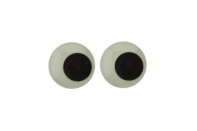 Глазки для игрушек, круглые, с бегающими зрачками, 15 мм/упак.50+/-2 шт, цв. -черно-белые - купить в Перми. Цена: 46.92 руб.