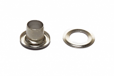 Люверсы металлические "ОмТекс", блочка/кольцо, (4 мм) - цв.никель - купить в Перми. Цена: 0.24 руб.