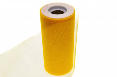 Фатин в шпульках 16-72, 10 гр/м2, шир. 15 см (в нам. 25+/-1 м), цвет жёлтый - купить в Перми. Цена: 100.69 руб.