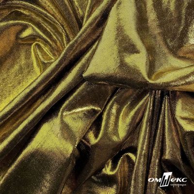 Трикотажное полотно голограмма, шир.140 см, #602 -чёрный/золото - купить в Перми. Цена 385.88 руб.