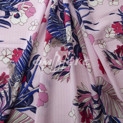 Плательная ткань "Фламенко" 18.1, 80 гр/м2, шир.150 см, принт растительный - купить в Перми. Цена 239.03 руб.