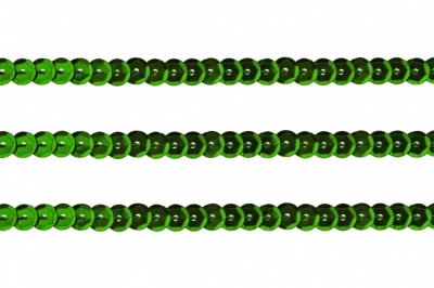 Пайетки "ОмТекс" на нитях, SILVER-BASE, 6 мм С / упак.73+/-1м, цв. 4 - зеленый - купить в Перми. Цена: 484.77 руб.