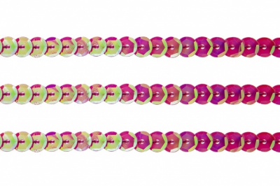 Пайетки "ОмТекс" на нитях, CREAM, 6 мм С / упак.73+/-1м, цв. 89 - розовый - купить в Перми. Цена: 468.37 руб.