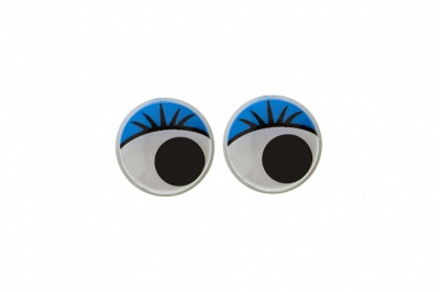 Глазки для игрушек, круглые, с бегающими зрачками, 8 мм/упак.50+/-2 шт, цв. -синий - купить в Перми. Цена: 59.05 руб.