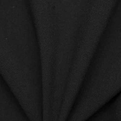 Костюмная ткань с вискозой "Рошель", 250 гр/м2, шир.150см, цвет чёрный - купить в Перми. Цена 438.12 руб.