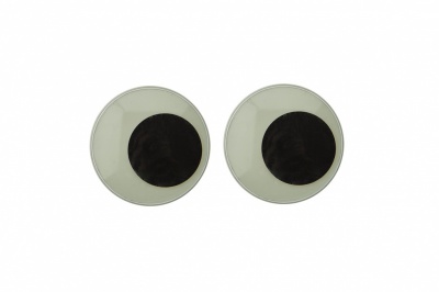 Глазки для игрушек, круглые, с бегающими зрачками, 24 мм/упак.20+/-2 шт, цв. -черно-белые - купить в Перми. Цена: 44.44 руб.