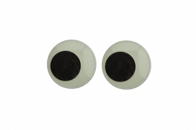 Глазки для игрушек, круглые, с бегающими зрачками, 18 мм/упак.50+/-2 шт, цв. -черно-белые - купить в Перми. Цена: 41.81 руб.