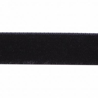 Лента бархатная нейлон, шир.12 мм, (упак. 45,7м), цв.03-черный - купить в Перми. Цена: 448.27 руб.