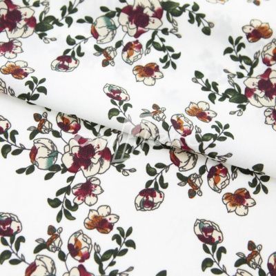 Плательная ткань "Фламенко" 23.1, 80 гр/м2, шир.150 см, принт растительный - купить в Перми. Цена 264.56 руб.