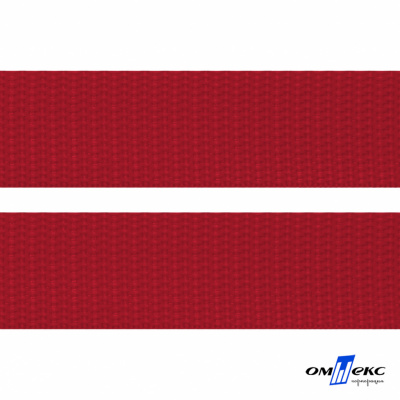 Красный- цв.171-Текстильная лента-стропа 550 гр/м2 ,100% пэ шир.30 мм (боб.50+/-1 м) - купить в Перми. Цена: 475.36 руб.