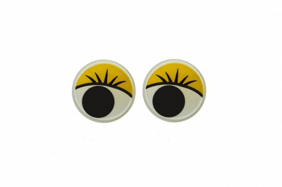 Глазки для игрушек, круглые, с бегающими зрачками, 8 мм/упак.50+/-2 шт, цв. -желтый - купить в Перми. Цена: 59.05 руб.