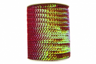 Пайетки "ОмТекс" на нитях, CREAM, 6 мм С / упак.73+/-1м, цв. 96 - красный - купить в Перми. Цена: 484.77 руб.