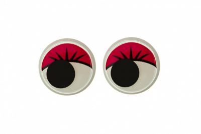 Глазки для игрушек, круглые, с бегающими зрачками, 12 мм/упак.50+/-2 шт, цв. -красный - купить в Перми. Цена: 95.04 руб.