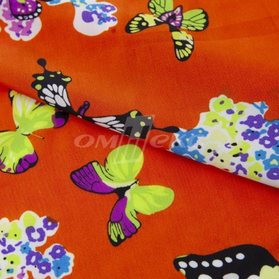 Плательная ткань "Софи" 7.1, 75 гр/м2, шир.150 см, принт бабочки - купить в Перми. Цена 241.49 руб.