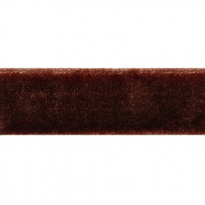 Лента бархатная нейлон, шир.12 мм, (упак. 45,7м), цв.120-шоколад - купить в Перми. Цена: 392 руб.