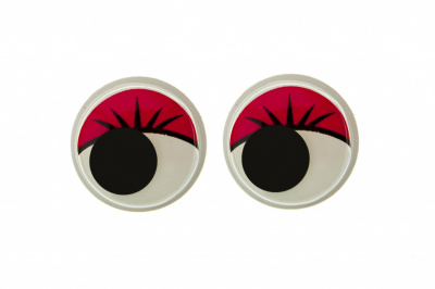 Глазки для игрушек, круглые, с бегающими зрачками, 15 мм/упак.50+/-2 шт, цв. -красный - купить в Перми. Цена: 113.01 руб.