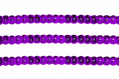 Пайетки "ОмТекс" на нитях, SILVER-BASE, 6 мм С / упак.73+/-1м, цв. 12 - фиолет - купить в Перми. Цена: 300.55 руб.